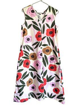 NWT Marimekko x Uniqlo Sleeveless Dress S Floral Ruukku Design Flare Pockets